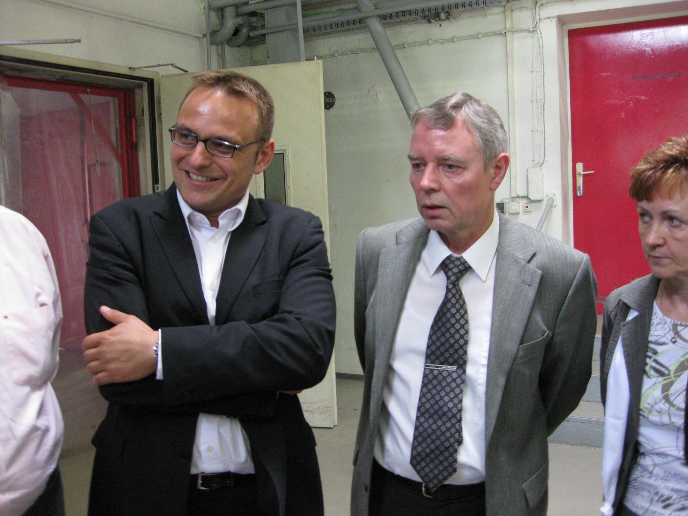 Geschäftsführer Thomas König gemeinsam mit Landtagskandidat Björn Lakenmacher